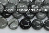 CEE12 15.5 inches 14mm flat round eagle eye jasper beads wholesale