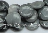 CEE14 15.5 inches 18mm flat round eagle eye jasper beads wholesale