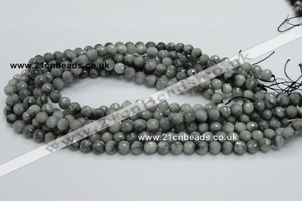 CEE20 15.5 inches 8mm faceted round eagle eye jasper beads wholesale