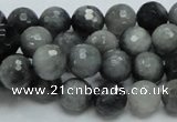 CEE21 15.5 inches 10mm faceted round eagle eye jasper beads wholesale