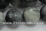 CEE25 15.5 inches 20mm faceted round eagle eye jasper beads wholesale