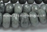 CEE26 15.5 inches 10*18mm faceted rondelle eagle eye jasper beads