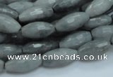 CEE27 15.5 inches 8*16mm faceted rice eagle eye jasper beads