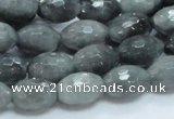 CEE28 15.5 inches 10*16mm faceted rice eagle eye jasper beads