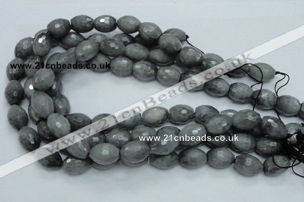 CEE30 15.5 inches 15*20mm faceted rice eagle eye jasper beads