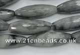 CEE31 15.5 inches 10*30mm faceted rice eagle eye jasper beads