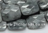 CEE34 15.5 inches 15*20mm faceted rectangle eagle eye jasper beads