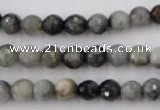 CEE352 15.5 inches 8mm faceted round eagle eye jasper beads