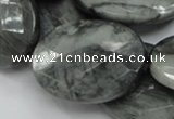 CEE44 15.5 inches 30*40mm faceted oval eagle eye jasper beads