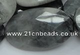 CEE45 15.5 inches 30*50mm faceted oval eagle eye jasper beads