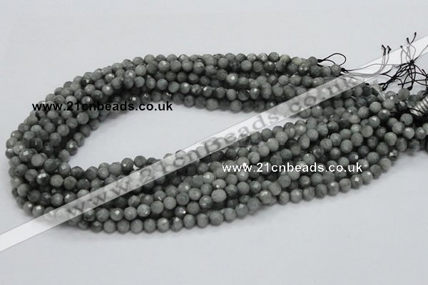 CEE48 15.5 inches 4mm faceted round eagle eye jasper beads wholesale