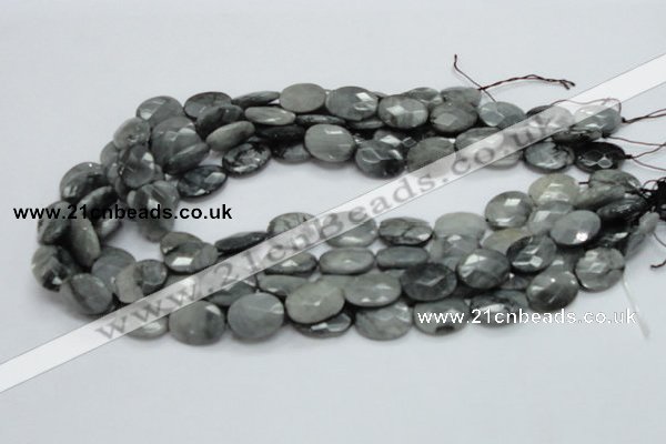 CEE50 15.5 inches 8*10mm faceted oval eagle eye jasper beads