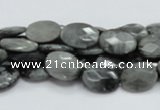 CEE51 15.5 inches 8*12mm faceted oval eagle eye jasper beads