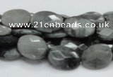 CEE53 15.5 inches 12*16mm faceted oval eagle eye jasper beads