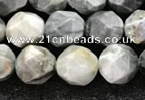 CEE531 15.5 inches 8mm faceted nuggets eagle eye jasper beads