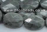 CEE55 15.5 inches 15*30mm faceted oval eagle eye jasper beads