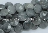 CEE56 15.5 inches 8mm faceted coin eagle eye jasper beads