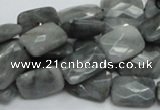 CEE59 15.5 inches 8*12mm faceted rectangle eagle eye jasper beads