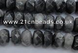 CEE69 15.5 inches 8*12mm faceted rondelle eagle eye jasper beads