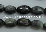 CEE71 15.5 inches 8*12mm faceted rice eagle eye jasper beads