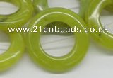 CEJ09 15.5 inches 28*30mm donut lemon jade beads wholesale