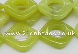 CEJ10 15.5 inches 20*20mm diamond lemon jade beads wholesale