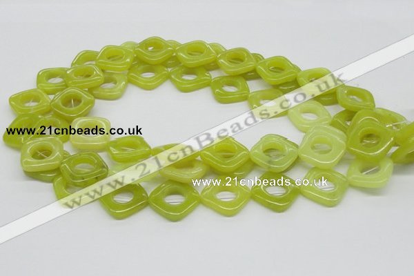 CEJ10 15.5 inches 20*20mm diamond lemon jade beads wholesale