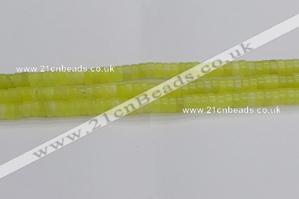 CEJ220 15.5 inches 3*6mm heishi lemon jade beads wholesale