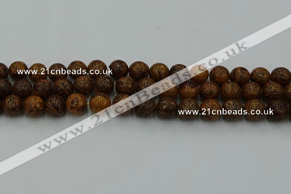 CEJ304 15.5 inches 12mm round elephant skin jasper beads wholesale