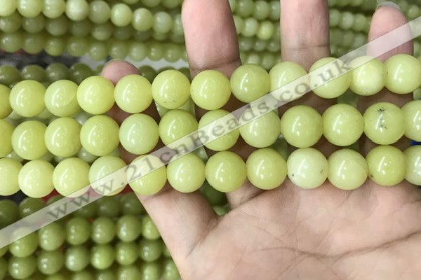 CEJ354 15.5 inches 12mm round lemon jade beads wholesale