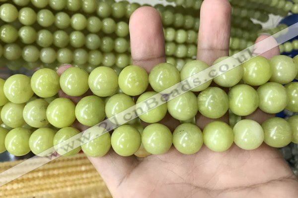 CEJ355 15.5 inches 14mm round lemon jade beads wholesale