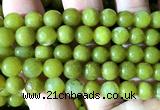 CEJ362 15 inches 8mm round lemon jade beads wholesale