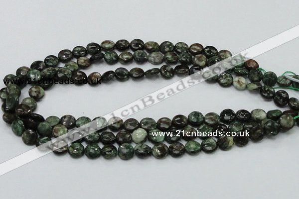 CEM02 15.5 inches 10mm flat round emerald gemstone beads wholesale