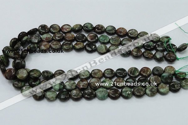 CEM03 15.5 inches 12mm flat round emerald gemstone beads wholesale