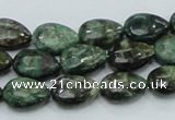 CEM06 15.5 inches 10*14mm flat teardrop emerald gemstone beads