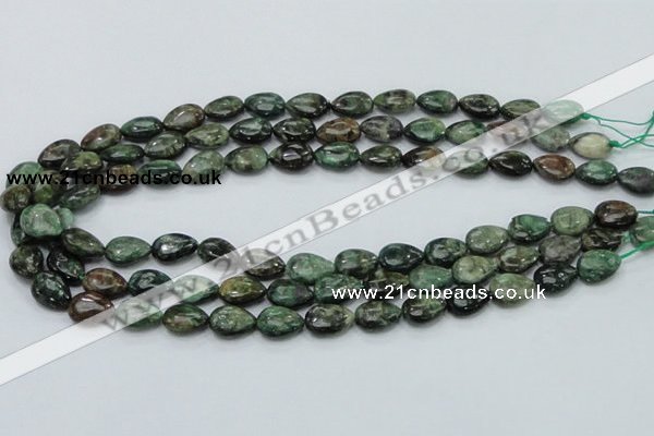 CEM06 15.5 inches 10*14mm flat teardrop emerald gemstone beads