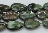 CEM07 15.5 inches 13*18mm flat teardrop emerald gemstone beads