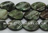 CEM24 15.5 inches 13*18mm twisted oval emerald gemstone beads