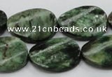 CEM25 15.5 inches 18*25mm twisted oval emerald gemstone beads