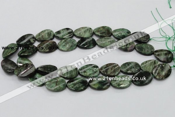 CEM25 15.5 inches 18*25mm twisted oval emerald gemstone beads