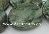 CEM26 15.5 inches 30*40mm twisted oval emerald gemstone beads
