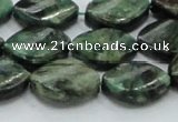 CEM28 15.5 inches 15*20mm twisted teardrop emerald gemstone beads