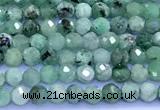 CEM77 15 inches 2mm faceted round emerald beads