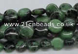 CEP10 15.5 inches 10mm flat round epidote gemstone beads