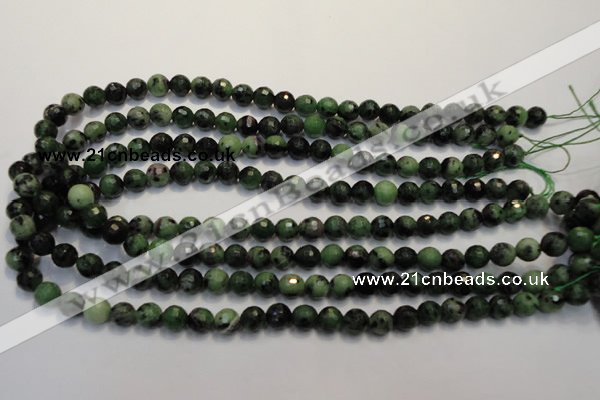 CEP106 15.5 inches 8mm faceted round epidote gemstone beads