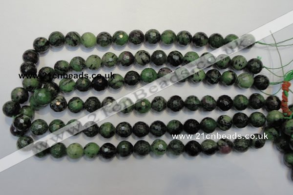 CEP108 15.5 inches 12mm faceted round epidote gemstone beads