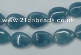 CEQ101 15.5 inches 10*14mm flat teardrop blue sponge quartz beads