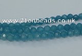 CEQ11 15.5 inches 4mm faceted round blue sponge quartz beads