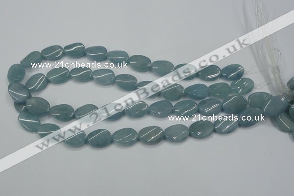 CEQ124 15.5 inches 13*18mm twisted oval blue sponge quartz beads