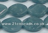 CEQ126 15.5 inches 18*25mm twisted oval blue sponge quartz beads